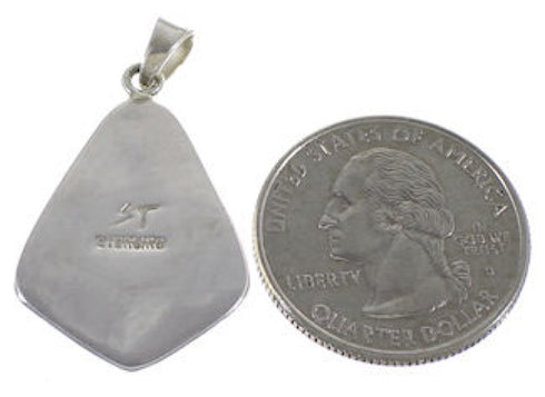 Turquoise Southwestern Jewelry Silver Pendant EX29584